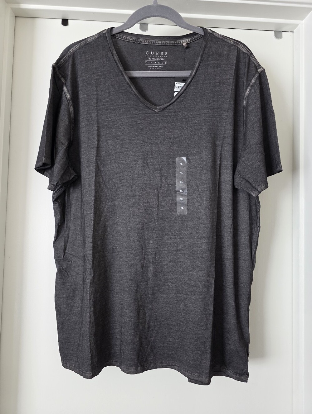 NEW Guess Los Angeles T Shirt The Washed Tee 100% Pima Cotton Gray Men's XL
